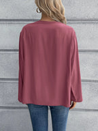 Half Button Long Sleeve Blouse (12)