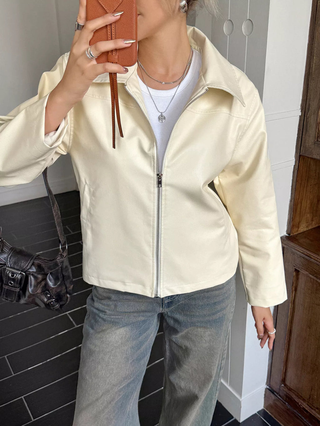Zip Up Leather Jacket (9)