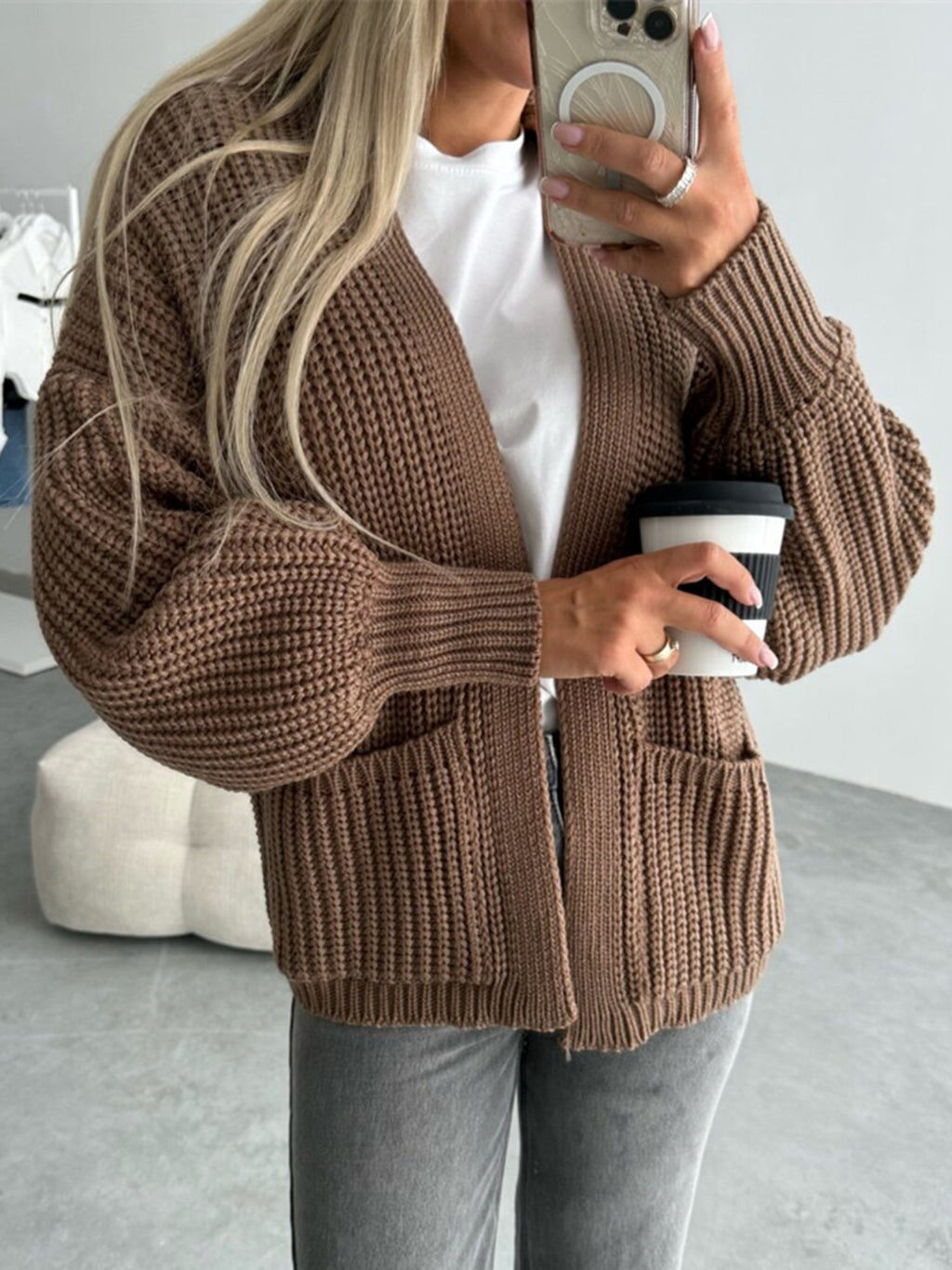 Open Front Dropped Shoulder Cardigan (10)