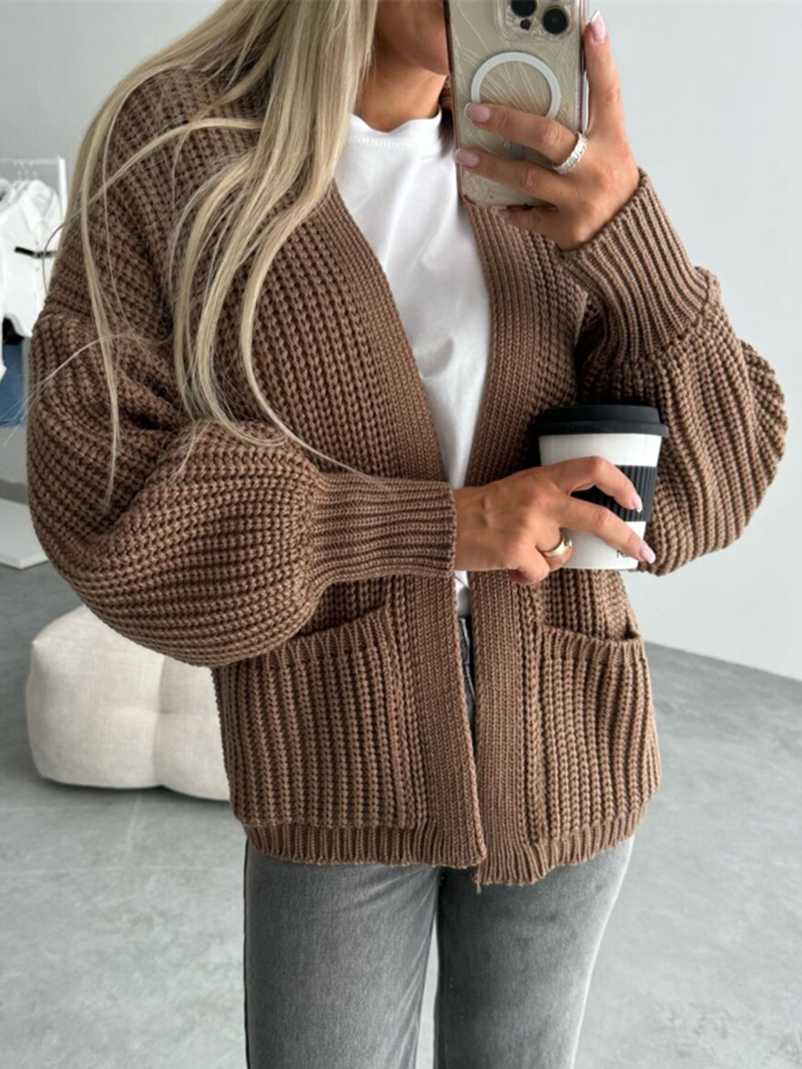 Open Front Dropped Shoulder Cardigan (10)