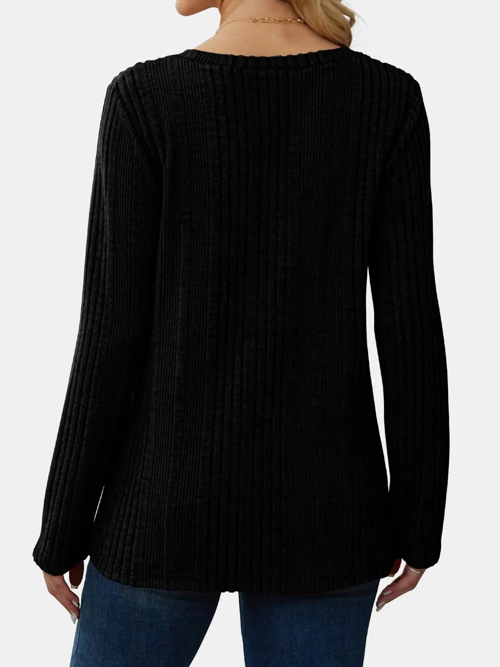 V-neck Long Sleeve T-shirt (21)