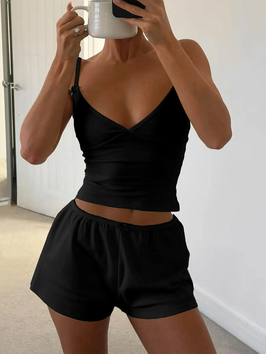 V-neck Cami Shorts Set