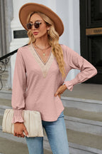 V-neck Flounce Sleeve Blouse (17)