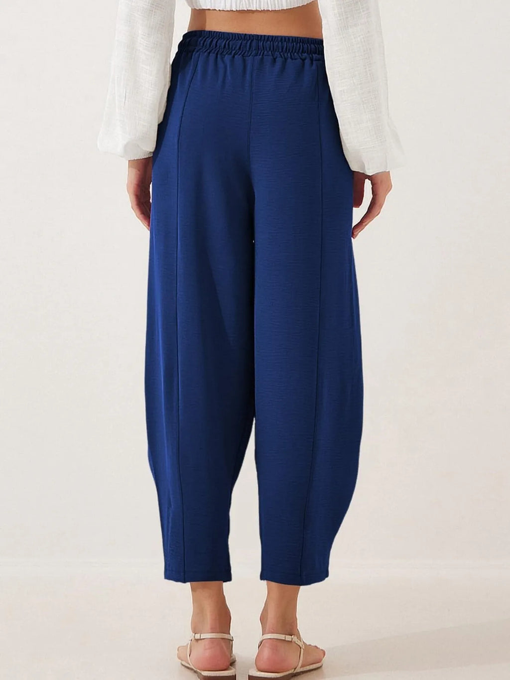 Full Size Drawstring Wide Leg Cropped Pants Plus (14)