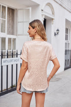 Leopard Print Curved Hem Satin Top (2)