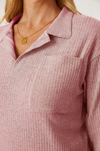 Collared Neck Dropped Shoulder T-shirt (25)