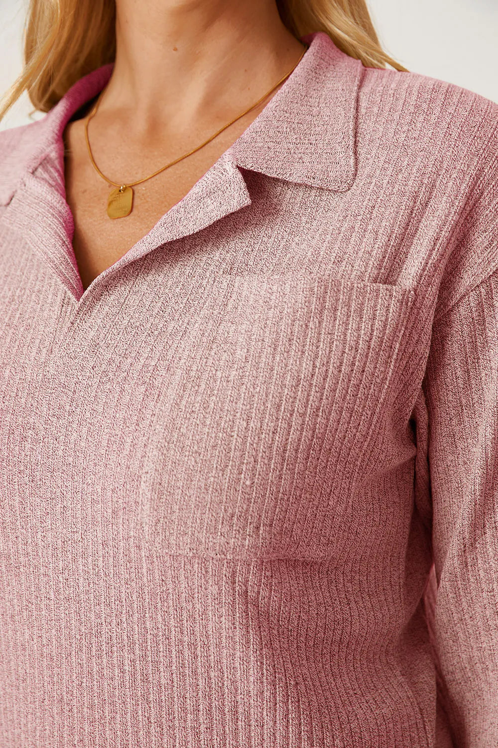 Collared Neck Dropped Shoulder T-shirt (25)