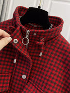 Plaid Cropped Zip-up Jacket (17)