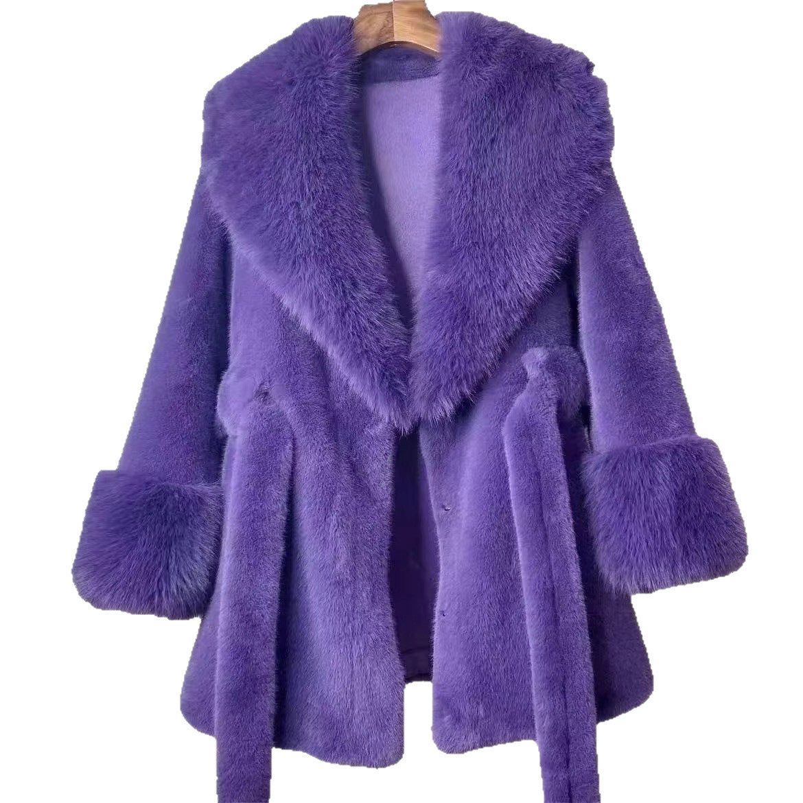 High-end Fur-and-fabric Faux Mink Coat photo 1