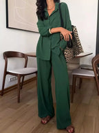Button Down Shirt Pants Set (20)