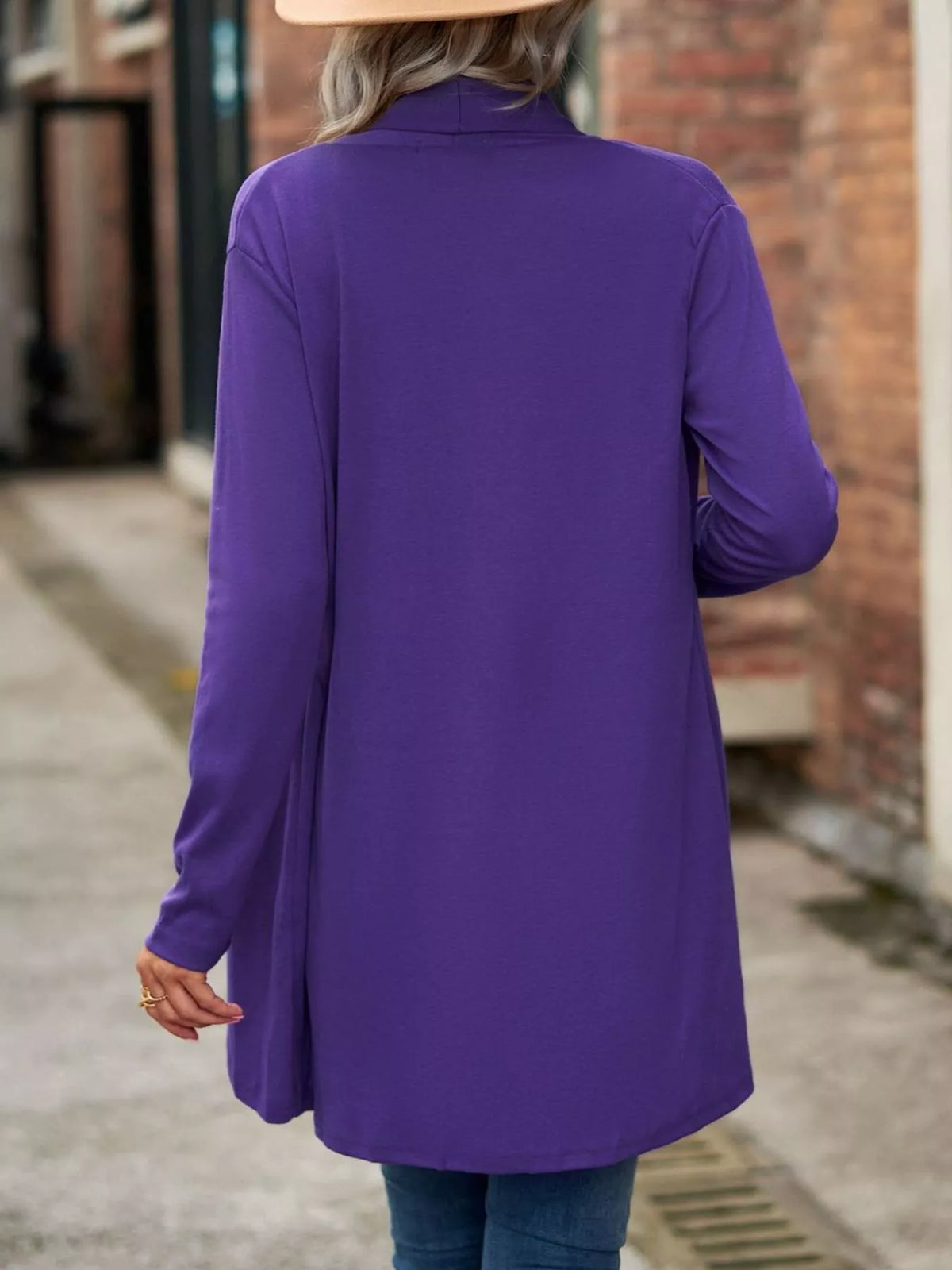 Open-front Dropped Shoulder Cardigan (6)