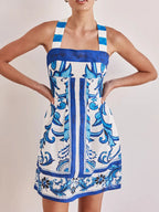 Printed Square Neck Midi Dress (2)