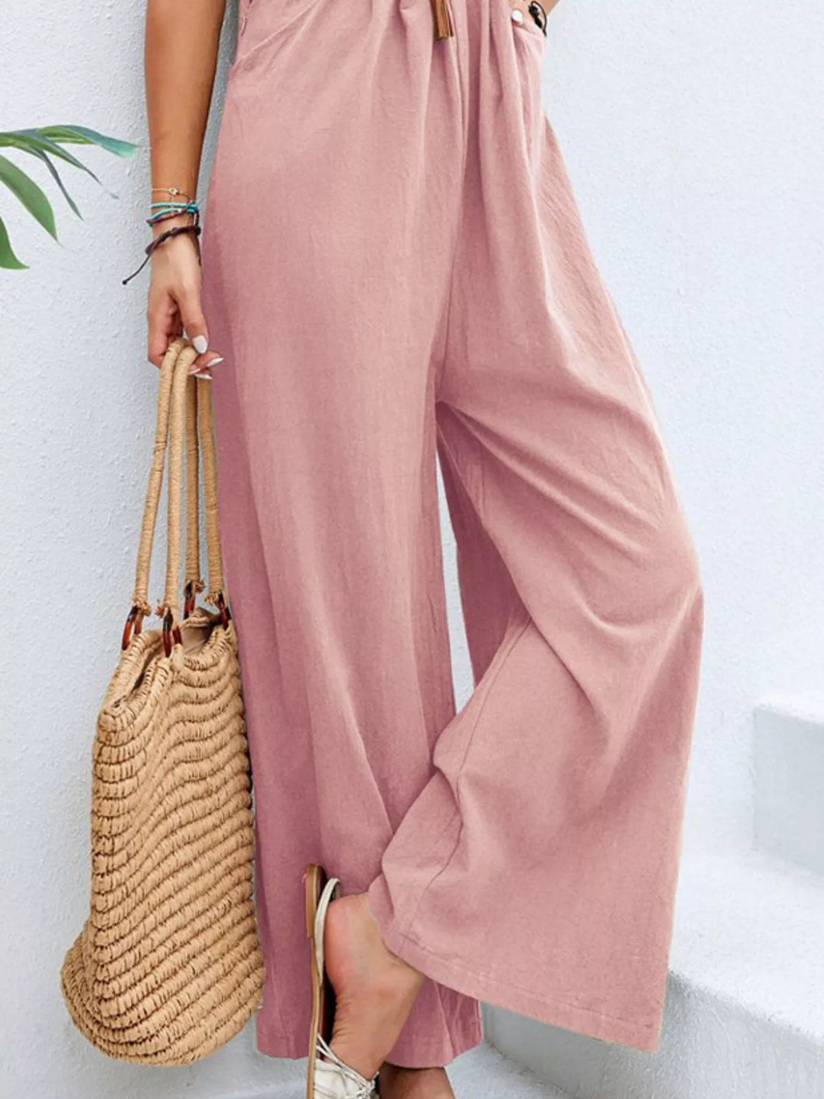 Full Size Casual Wide-leg Overalls Pockets Plus (12)