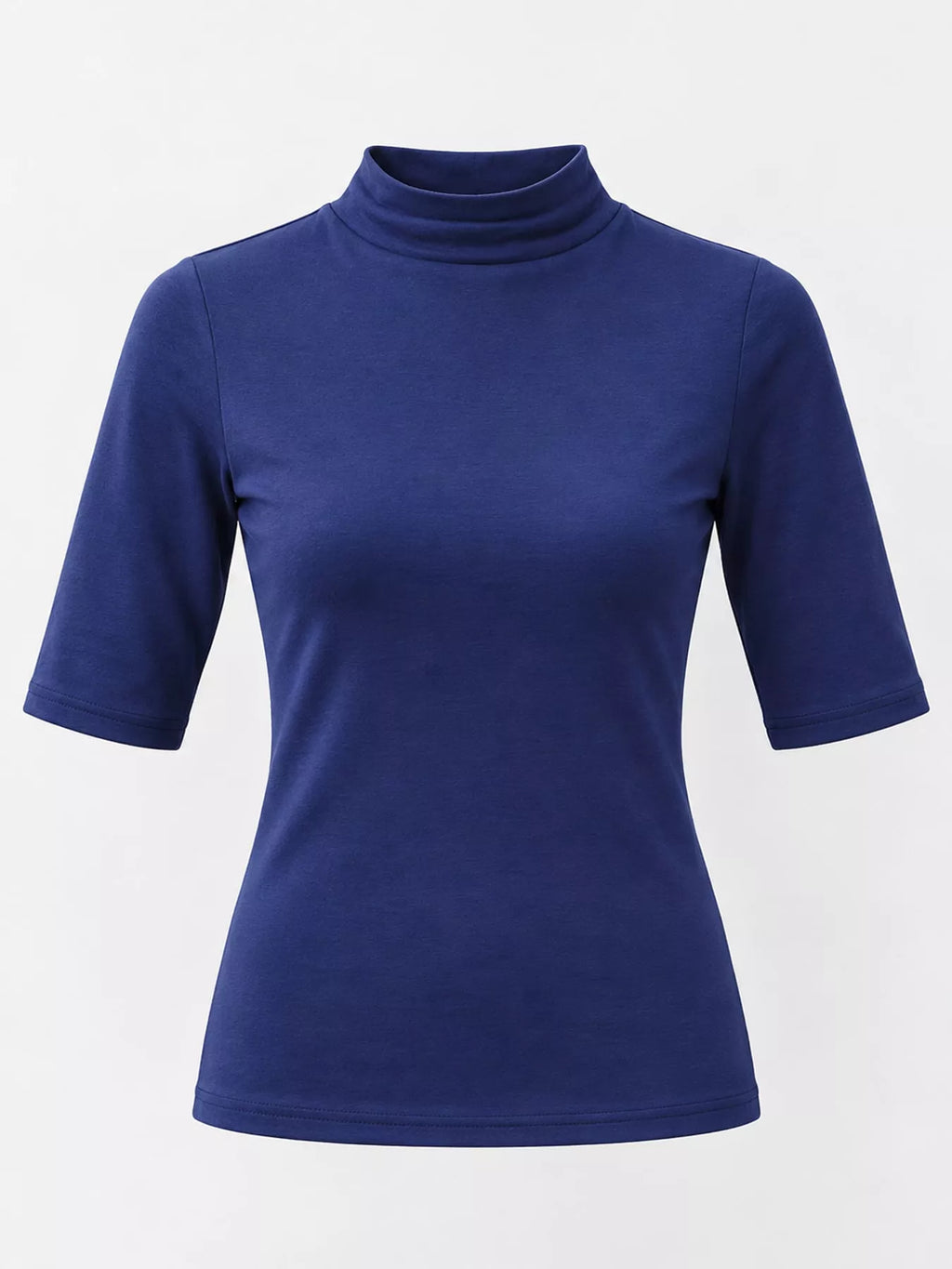 Full Size Mock Neck Half Sleeve T-shirt Plus (23)
