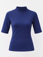 Full Size Mock Neck Half Sleeve T-shirt Plus (23)
