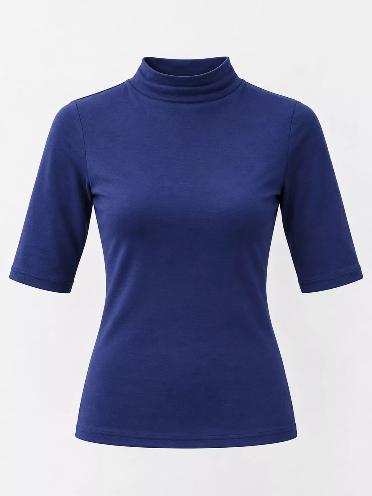 Full Size Mock Neck Half Sleeve T-shirt Plus (23)