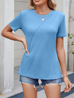 Round Neck Short Sleeve T-shirt (17)