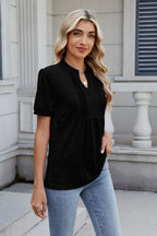 Notched Short Sleeve Top (7)