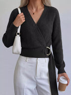 Metal Ring Detail Dropped Shoulder Sweater (10)