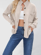Button Up Dropped Shoulder Cardigan