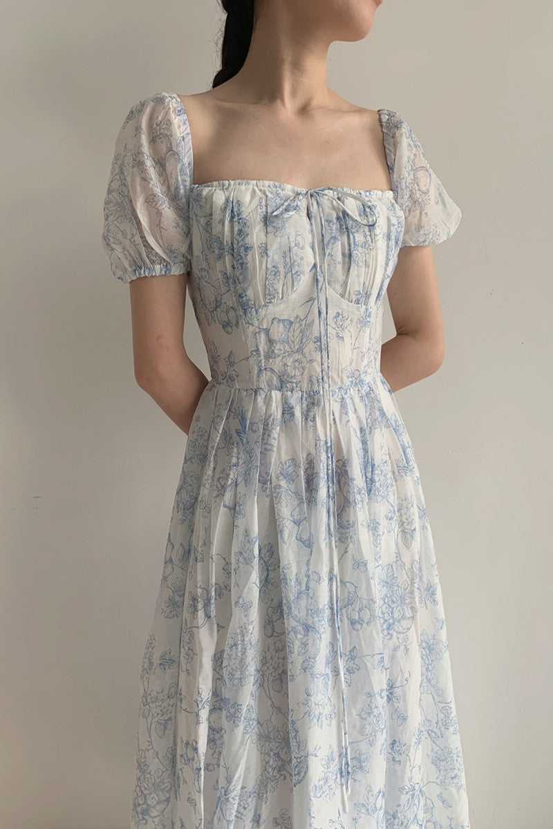 French Tencel Print Midi Dress photo 3