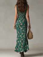Full Size Floral Smocked Ruffle High-low Maxi Dress Plus (2)