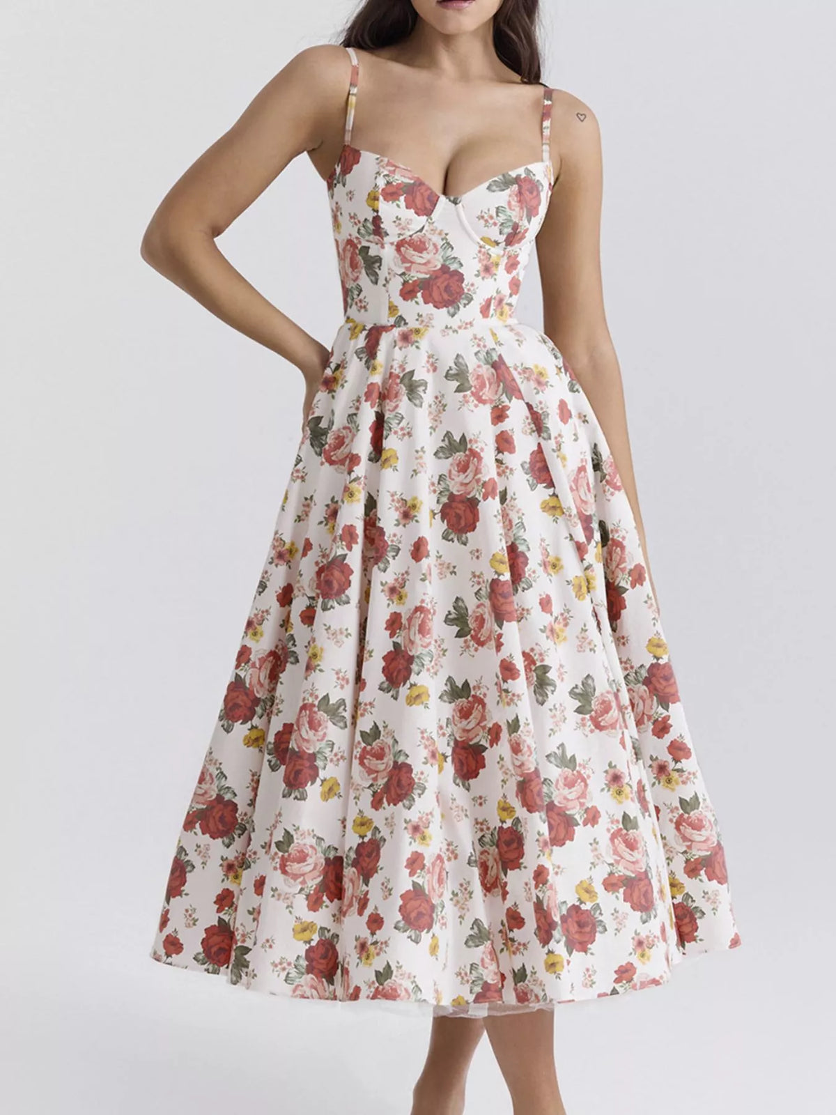 Sweetheart Neck A-line Midi Dress (18)