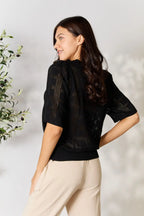 Ribbed Trim Round Neck Knit Top (31)