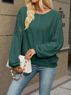 Lace Sleeve Crew Neck Sweatshirt (18)