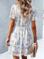 Floral Wrap Dress Flutter Sleeves (2)