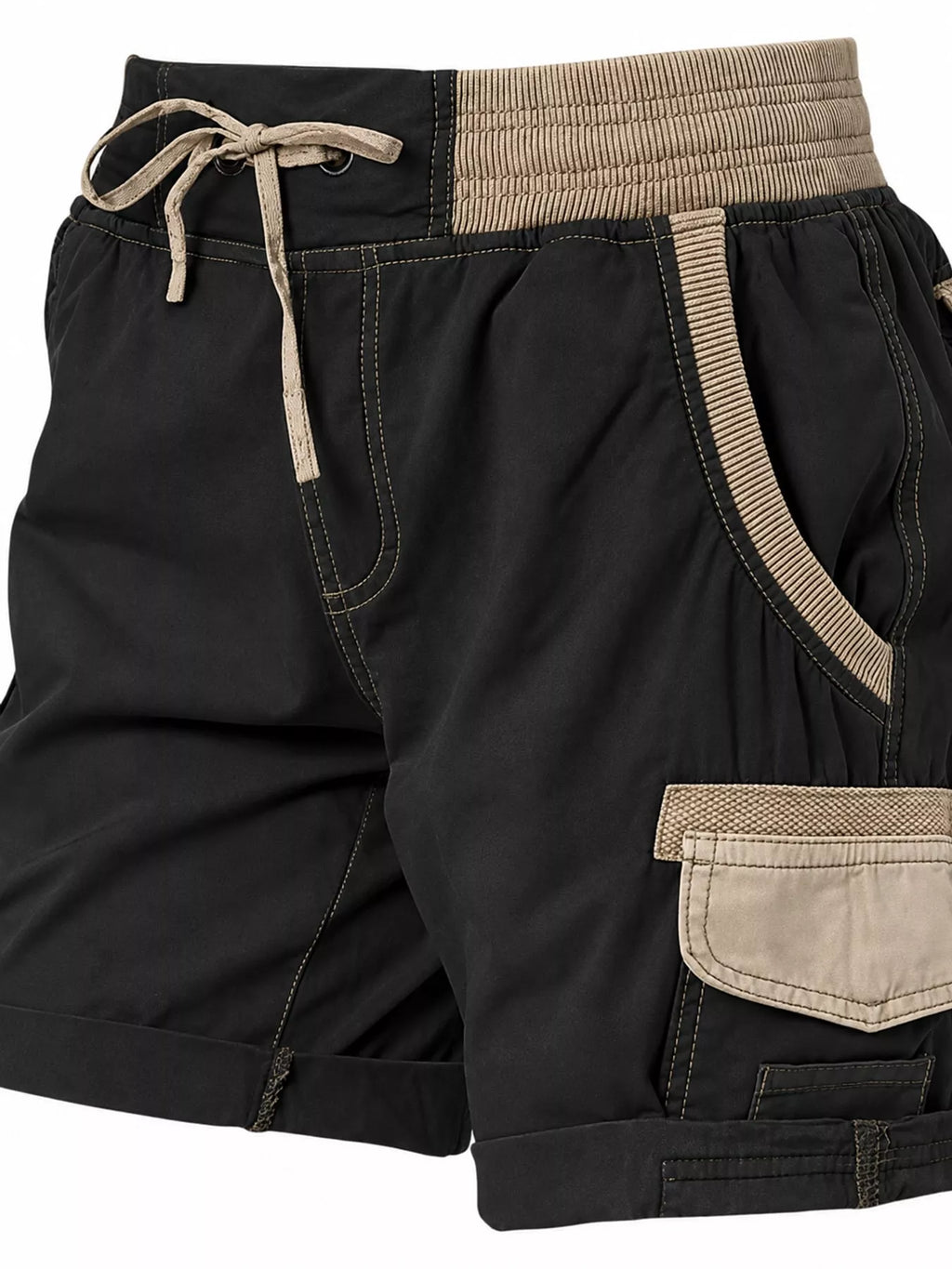 Full Size Drawstring Cargo Shorts Plus (61)