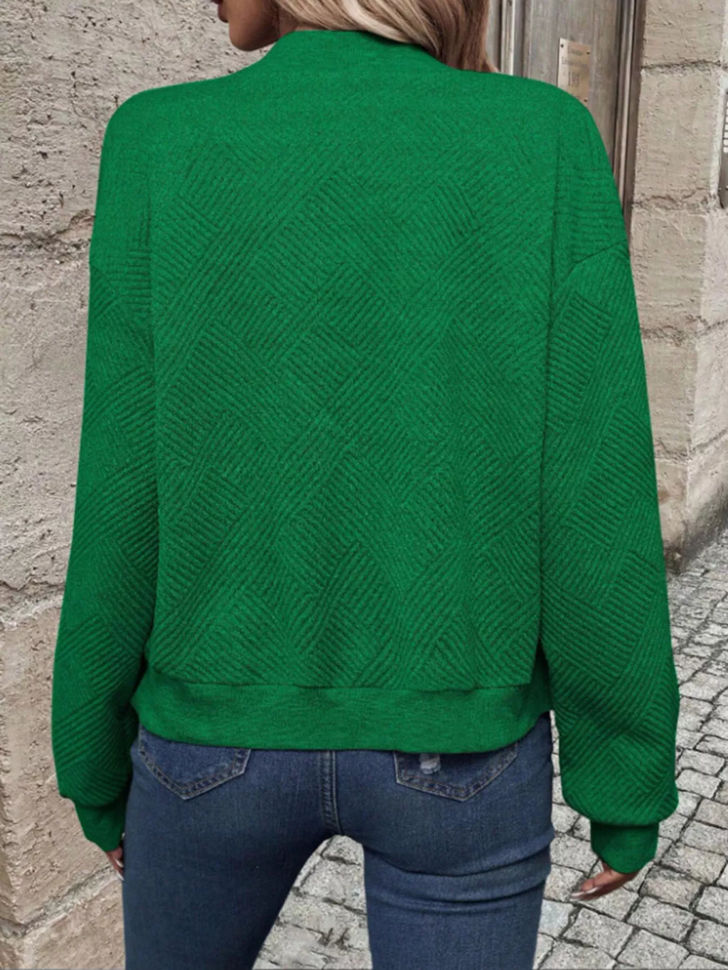 Textured Knit Zip-up Bomber Jacket (8)