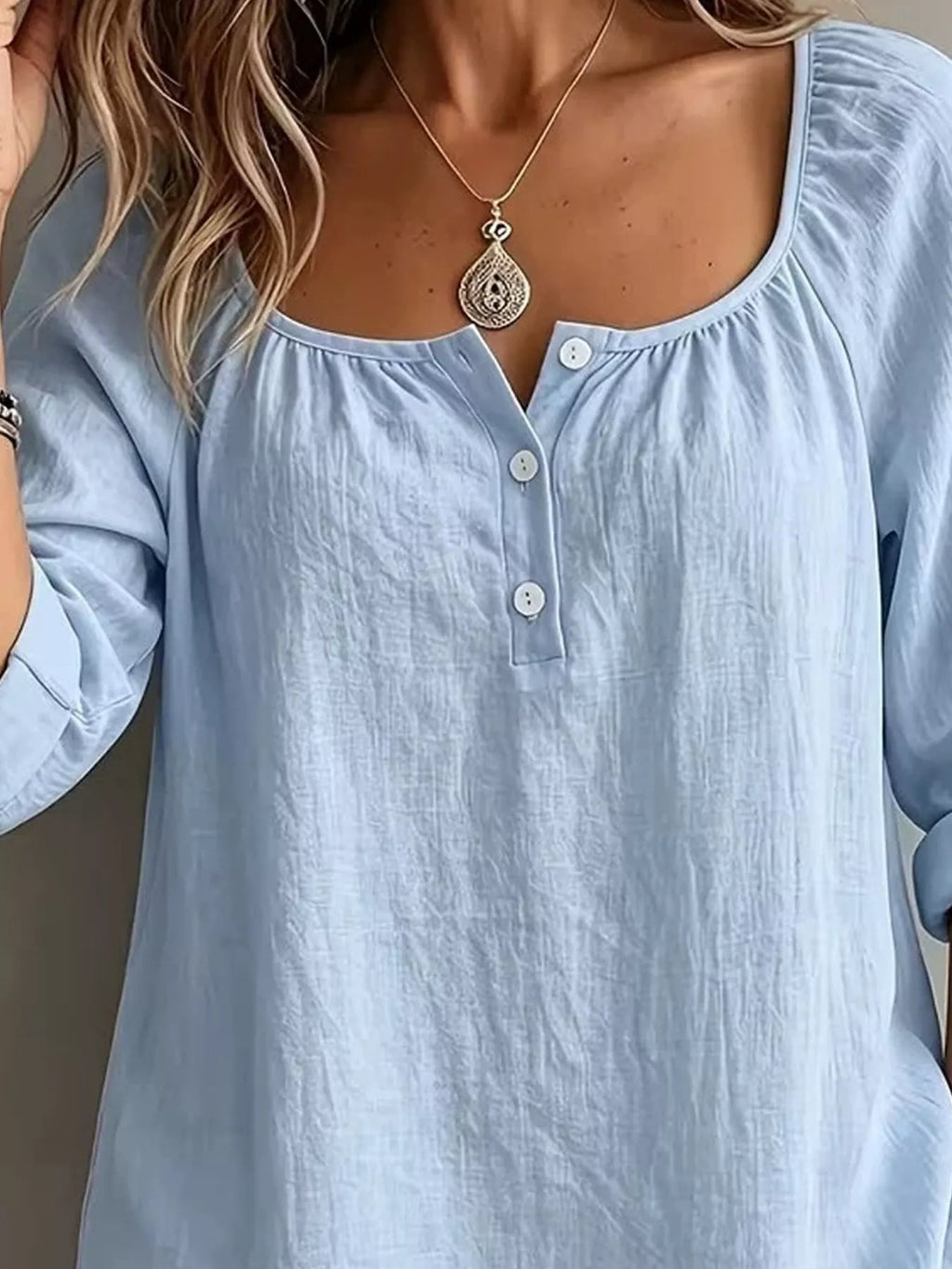 Button Detail Long Sleeve Top (8)