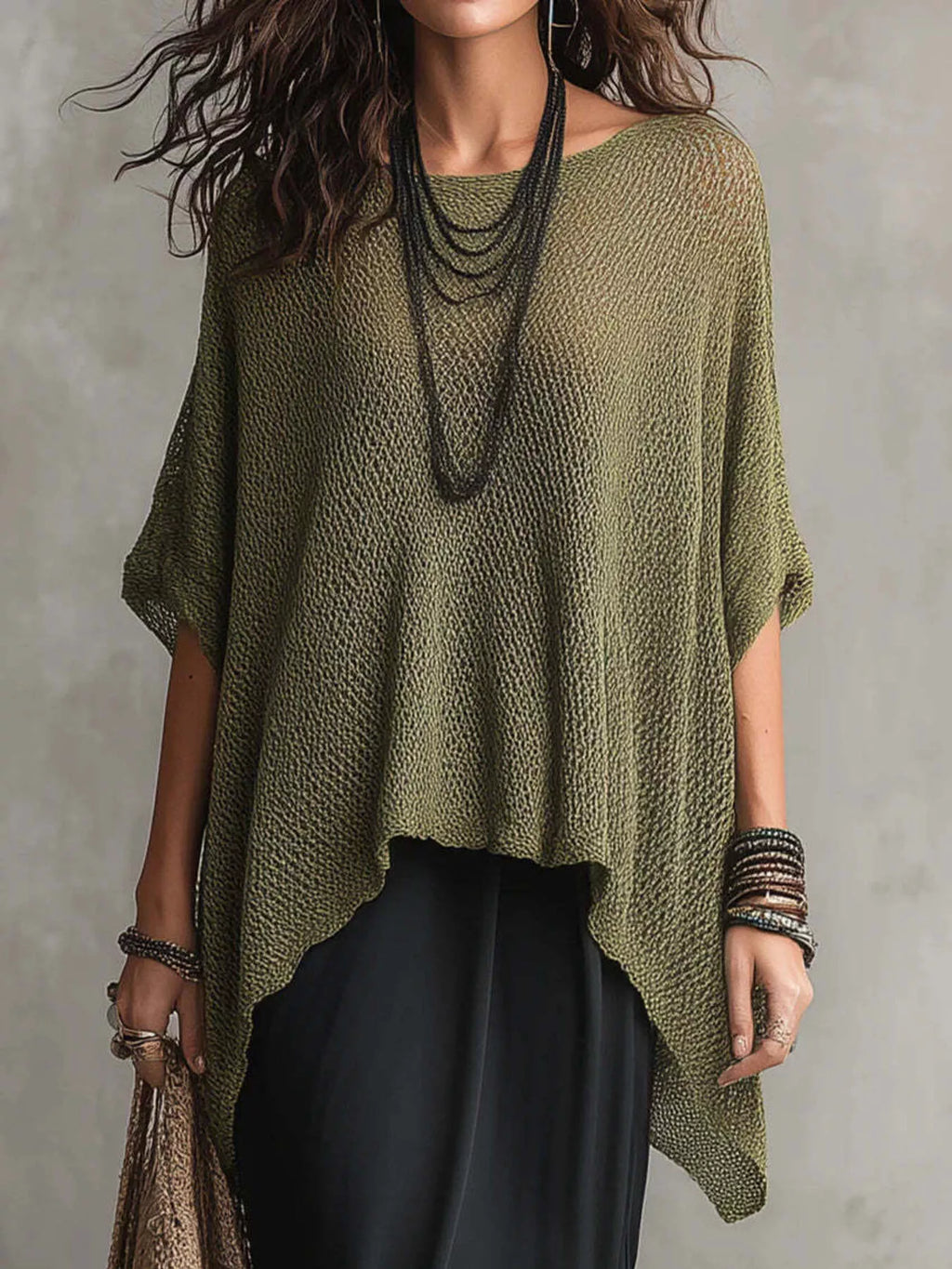 Full Size Loose Knit Round Neck Top Plus (7)