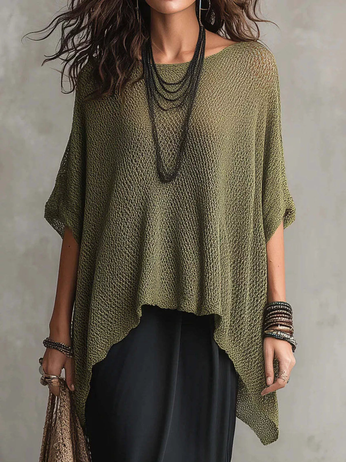 Full Size Loose Knit Round Neck Top Plus (7)