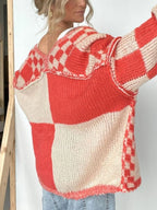 Plaid Open Front Long Sleeve Cardigan (4)