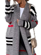 Striped Longline Open Front Cardigan (3)