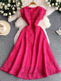 Lace Sleeveless A-line Dress