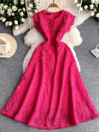 Lace Sleeveless A-line Dress