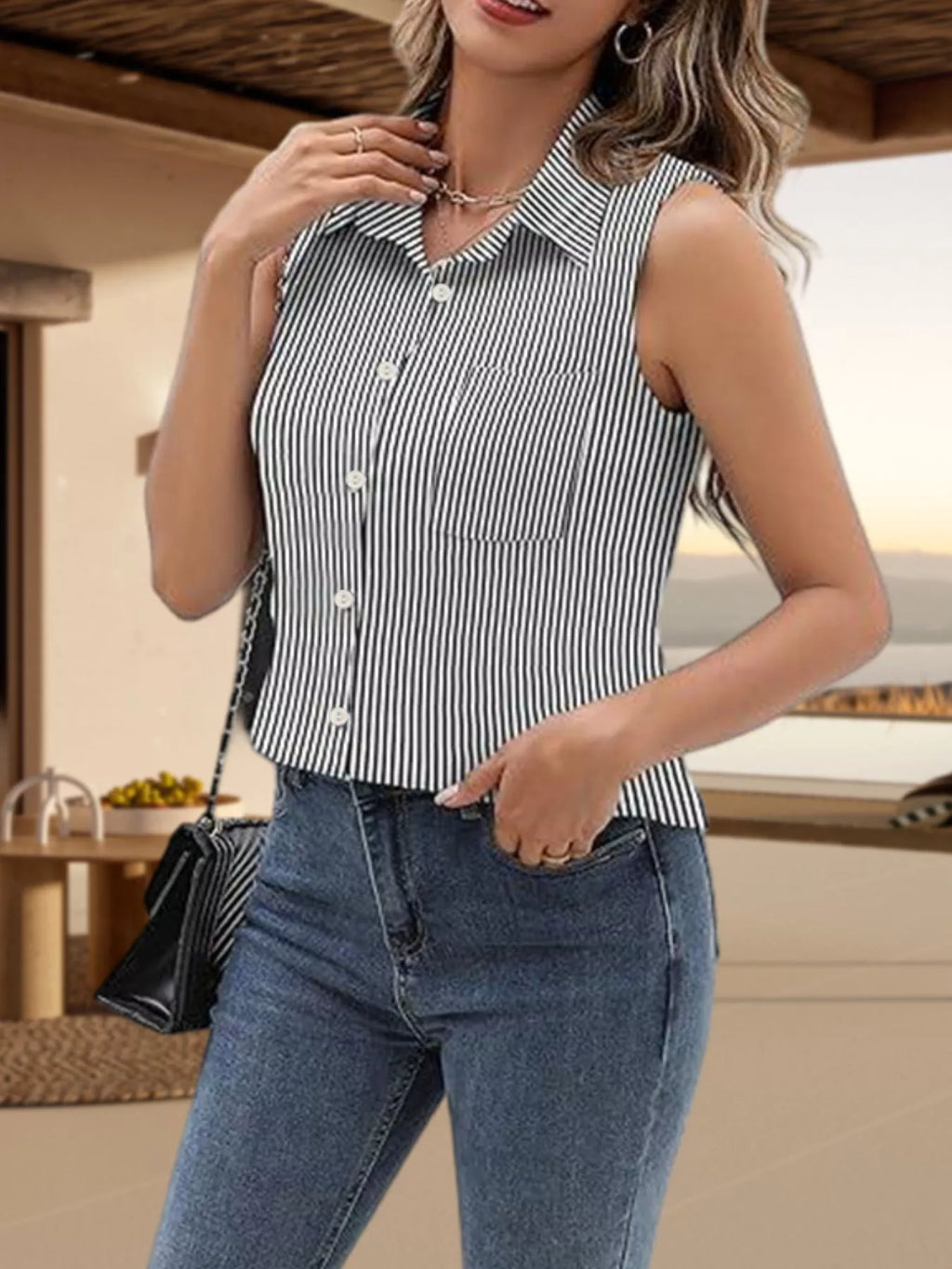 Button Up Sleeveless Shirt (13)