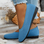 Solid Color Mesh Flat Slip-ons (2)