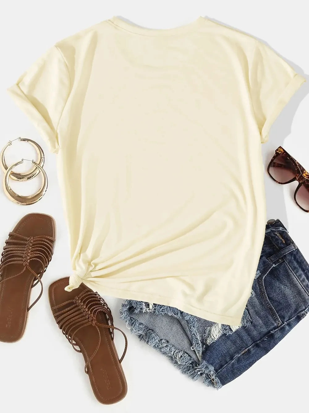 Lucky Round Neck Short Sleeve T-shirt (8)
