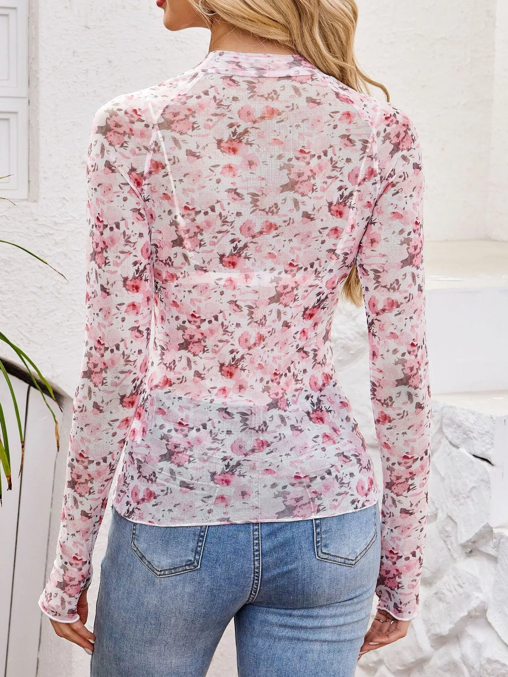 Sheer Mock Neck Long Sleeve Top (23)