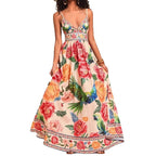 Strap Print V-neck Extra-long Knitted Dress photo 5