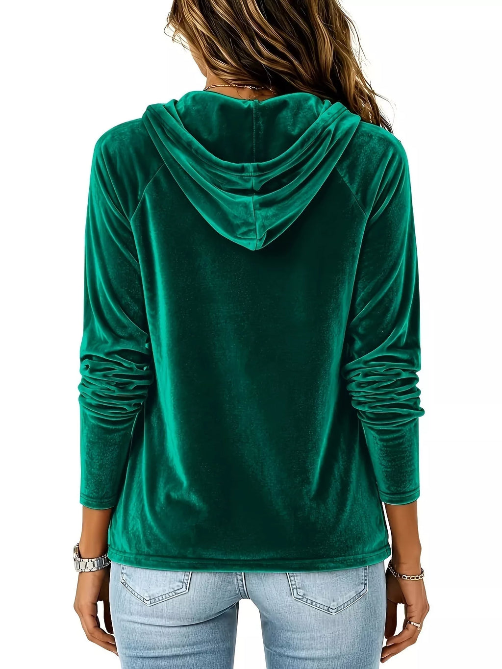 Full Size Velvet Drawstring Long Sleeve Hoodie Plus (2)