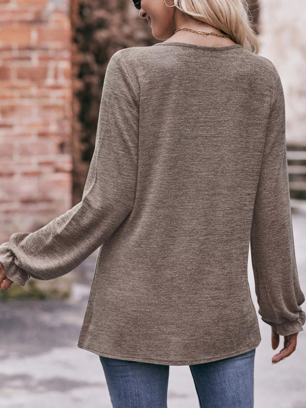 Ruffle Cuff Long Sleeve T-shirt (8)