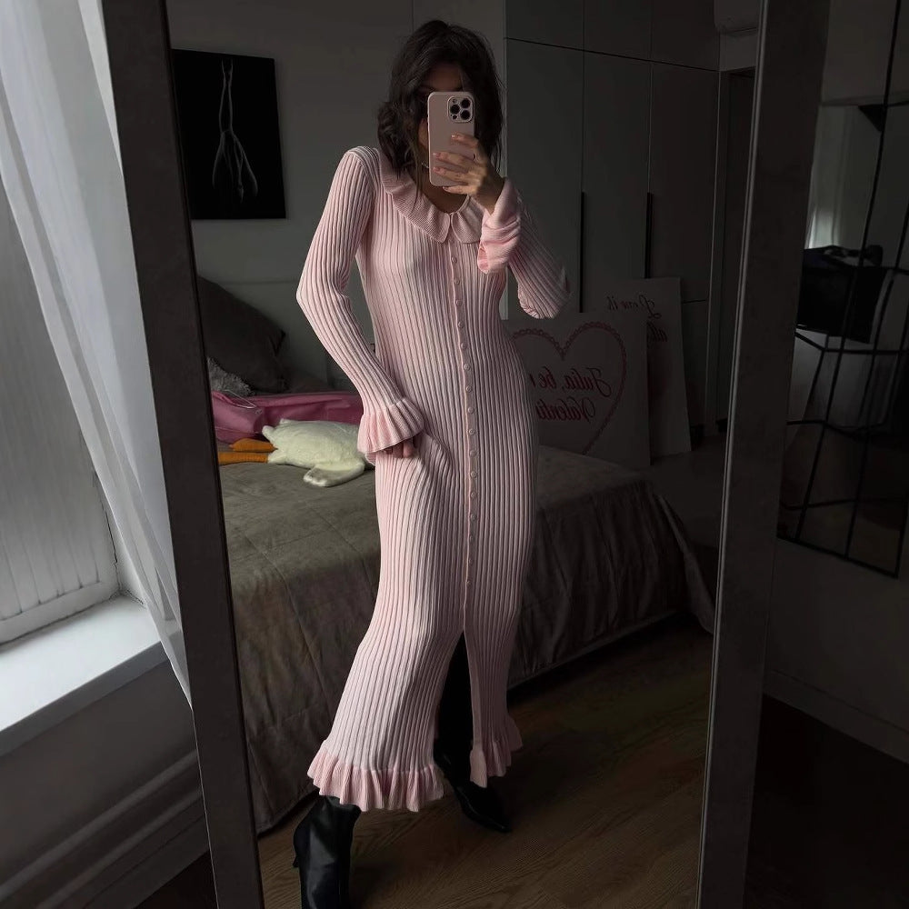 French Dress Sweet Ruffled Long Sleeve photo 1