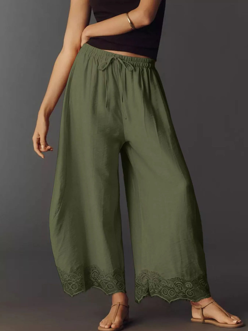 Drawstring Wide Leg Pants (20)