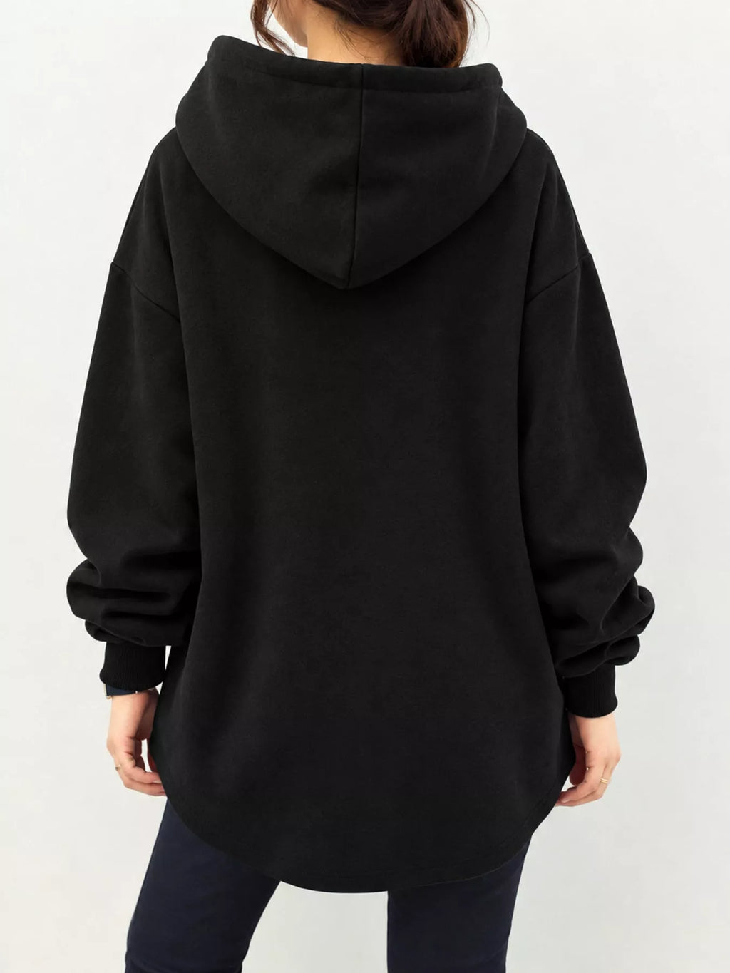 Full Size Drawstring Dropped Shoulder Hoodie Plus (3)