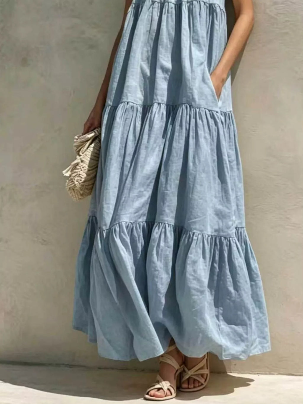 Tiered Scoop Neck Maxi Dress (6)